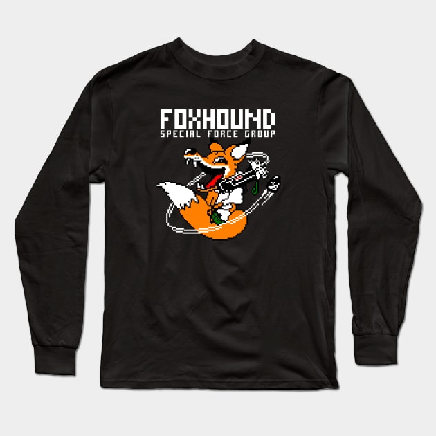 FOXHOUND pixel art MGS logo #2 Long Sleeve T-Shirt by FbsArts